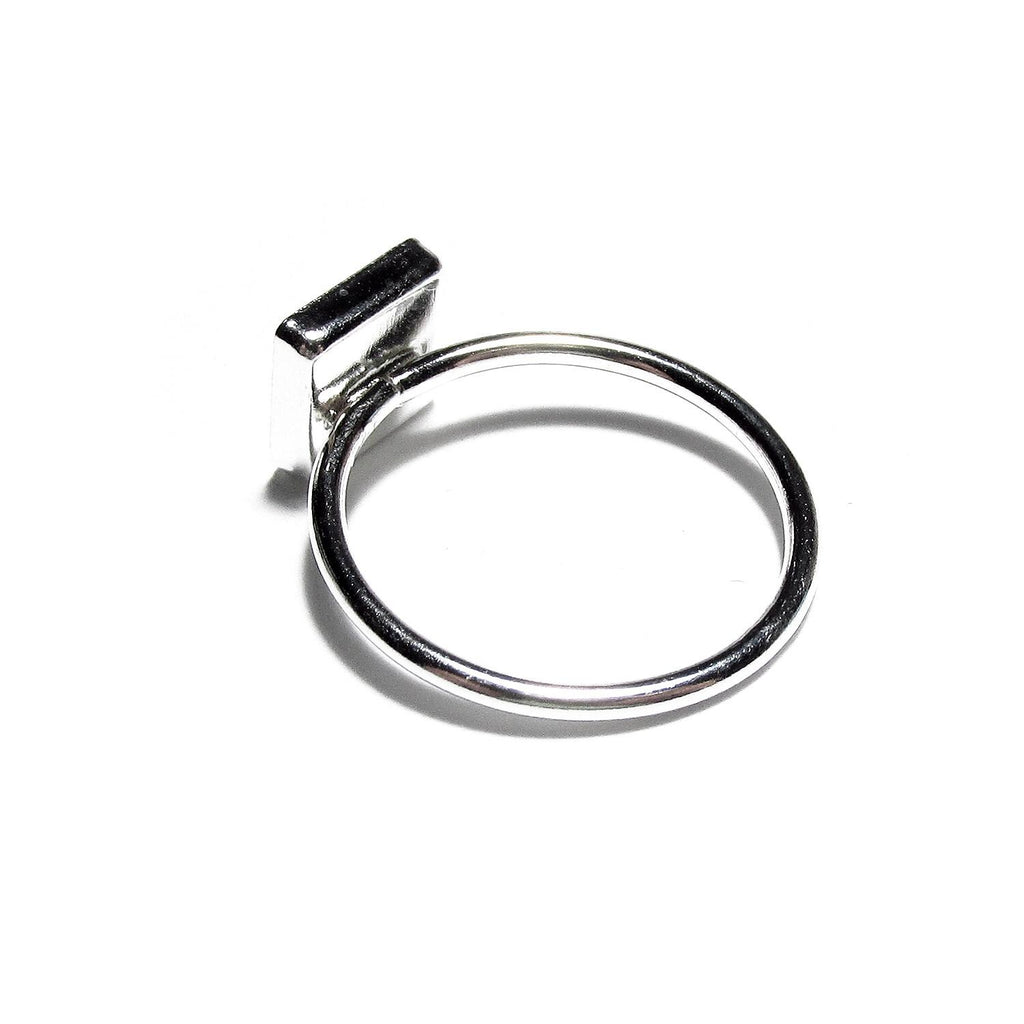 925 sterling silver blank ring with bezel cup 8x8mm size 4, 5, 6, 7, 8, 9, 10, 11, silver ring, bezel cup, setting, base ring - 1 piece