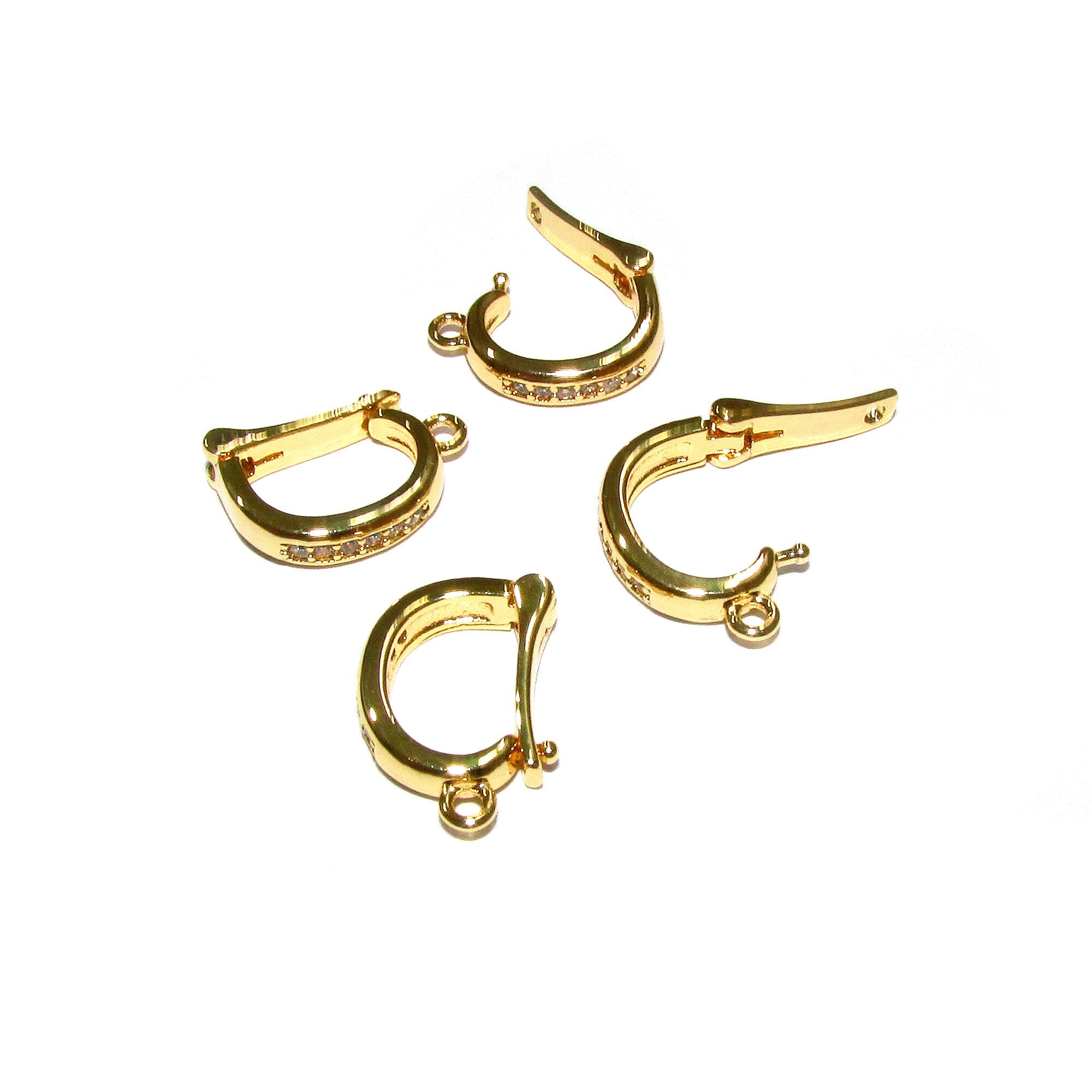 14K Yellow gold filled Pendant Bail with button size 14.0x10.0, 11x6.5, 10x7mm, Jewelry making, bail with loop, Bail gold filled - 1 piece