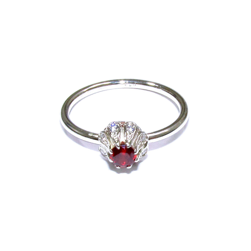 Garnet ring 925 sterling silver size 8 1/2, handmade ring, single copy, sterling silver, Garnet, 925 silver ring, gemstone, Gift ring