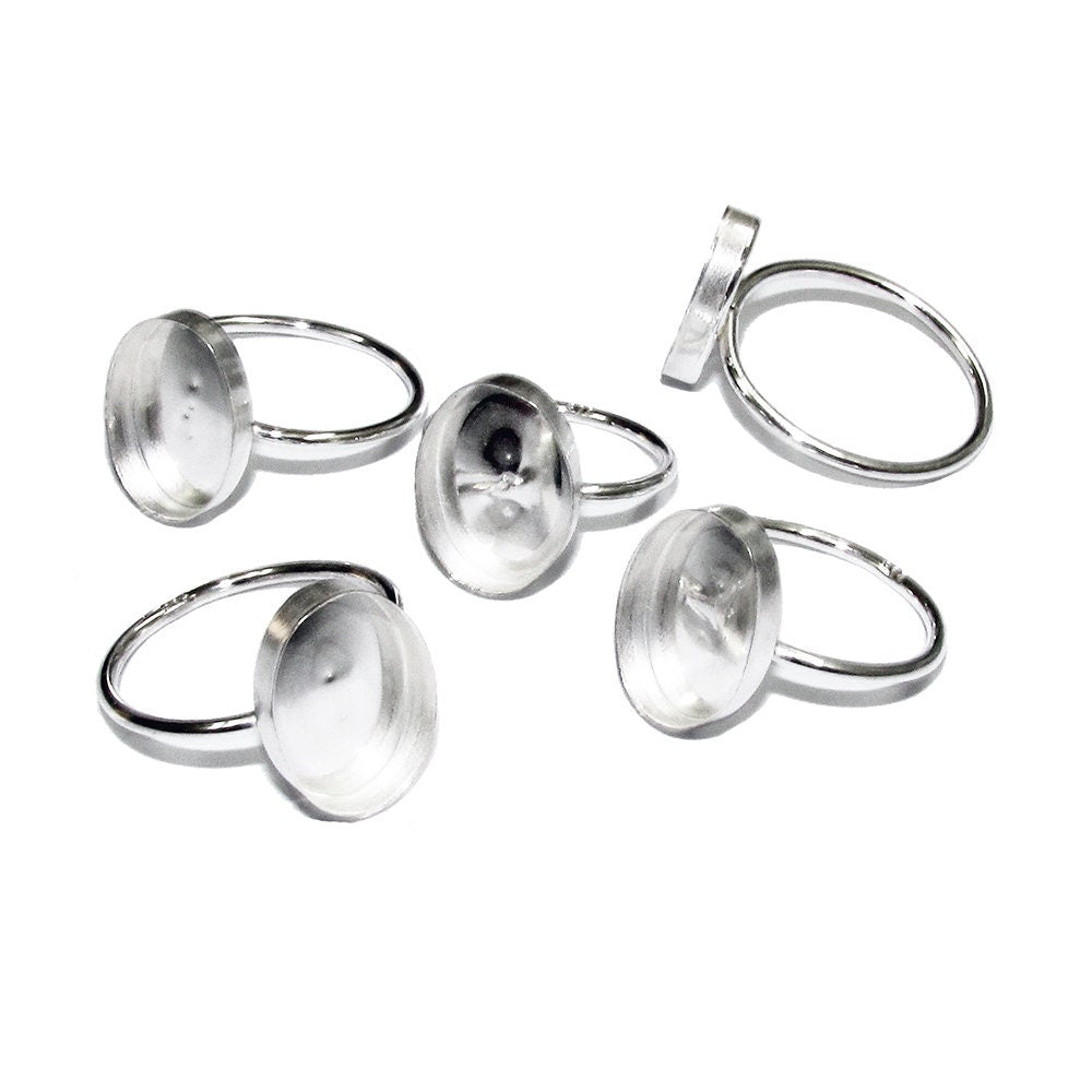 925 sterling silver blank ring with oval bezel cup 10x14mm size 4 - 11, setting, bezel cup, base ring, Jewelry making, Silver ring - 1 piece