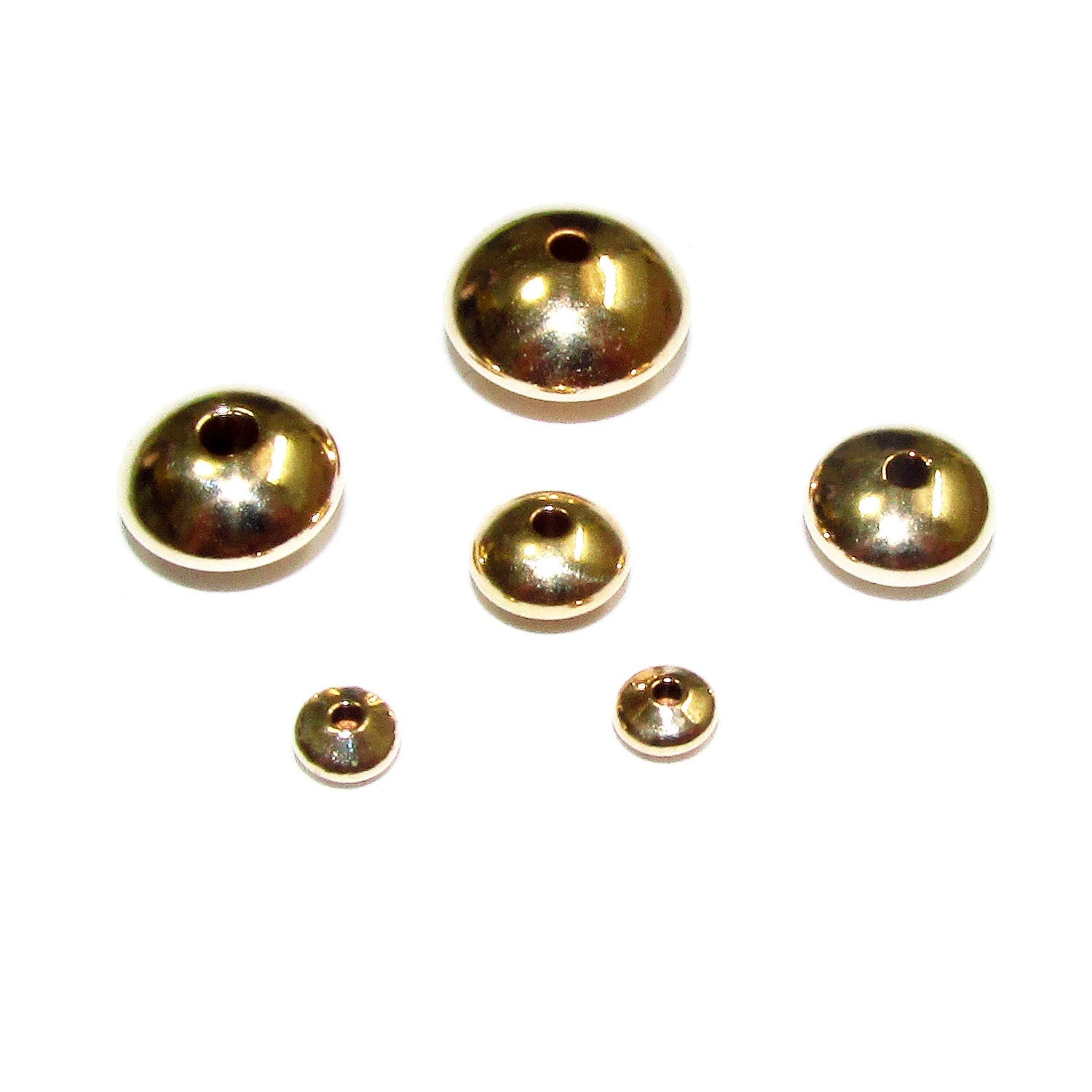 14K gold filled saucer beads size 3.0-17.0 mm, Gold-filled saucer beads, Saucer beads, Jewelry making, Gold filled beads - 1 piece