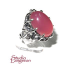 Statement Chalcedony ring 925 sterling silver size 7, Handmade ring, single copy, 925 sterling silver, Natural Lavender Chalcedony, gemstone