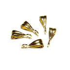14K Solid gold grooved bail With fixed open ring size 6.3x3.0 mm, Solid gold Bail, Jewelry making, Bail findings, Pendant bail - 1 piece