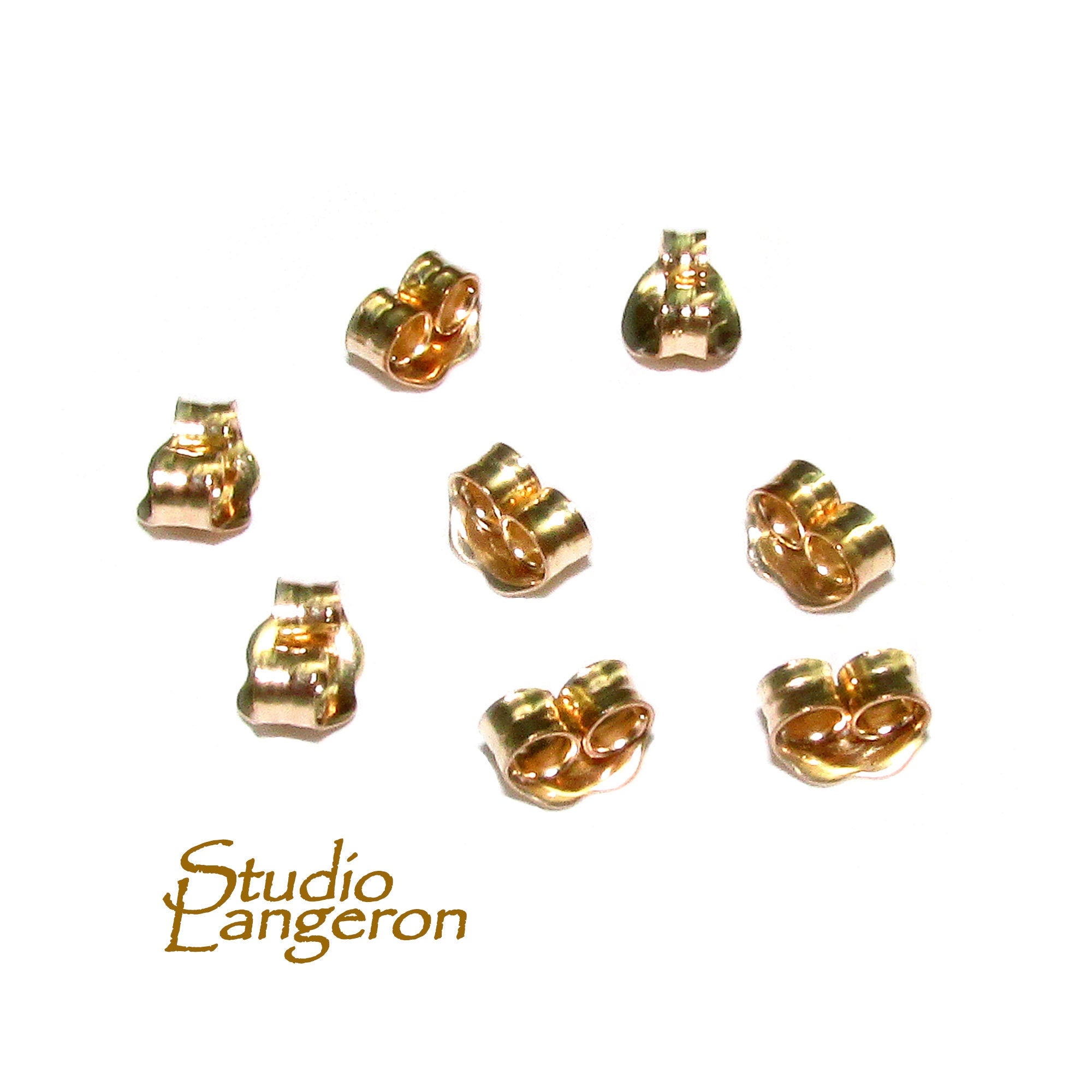 10 pcs (5 pair) 14K Gold Filled Friction Ear Nuts, Butterfly Earring Backs, Earring components, Jewelry making, Yellow gold filled