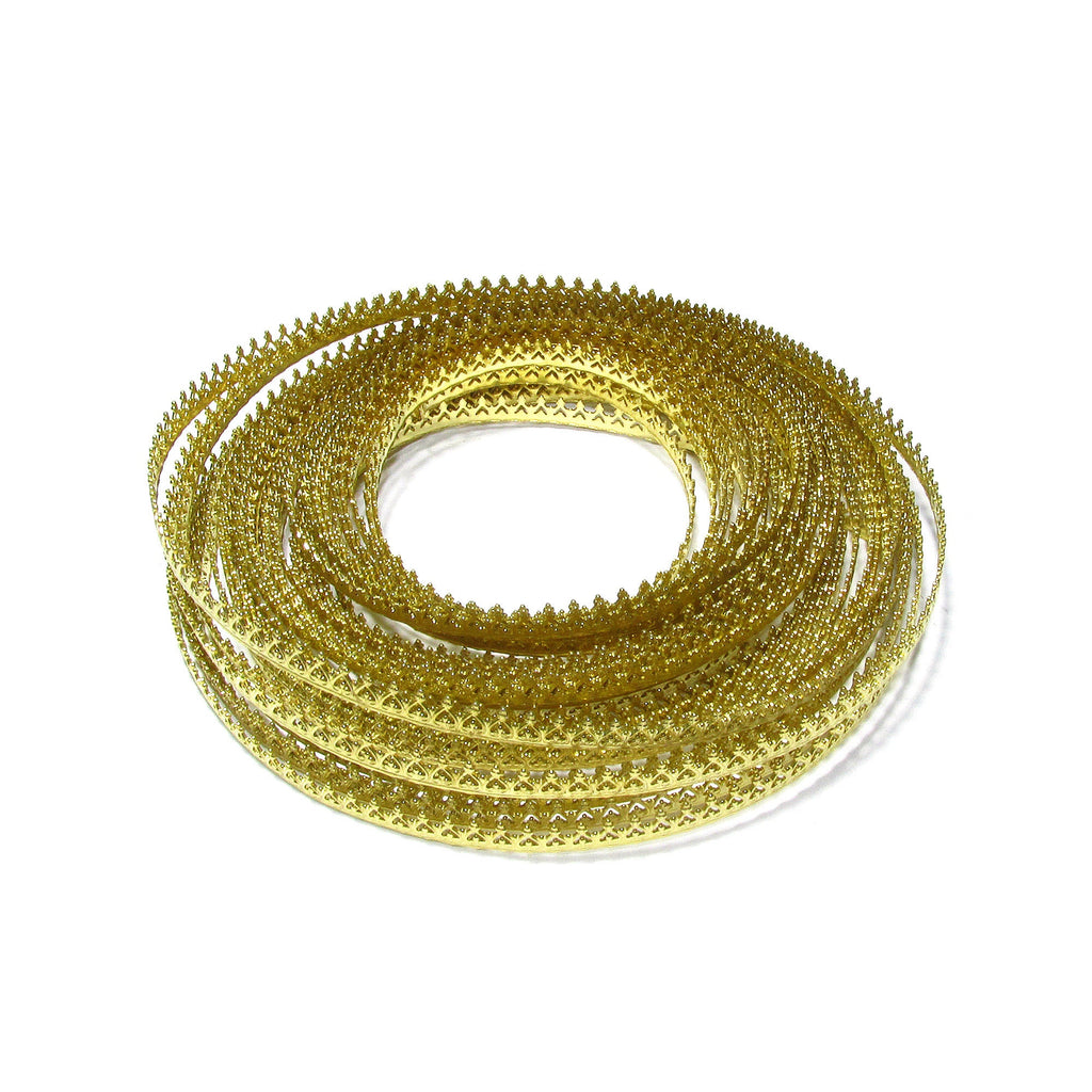 Natural Brass Gallery wire, Brass wire, Gallery pattern, Gallery ribbon, Wire, Jewelry making, Brass findings, Setting - 4 inch (10 cm)