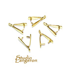 14K Yellow Gold Pinch Pendant Bail, Jewelry Making (1 piece)