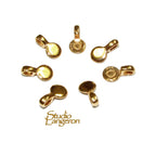 14K Yellow gold filled small round Glue-on Pendant Bails - 1 piece