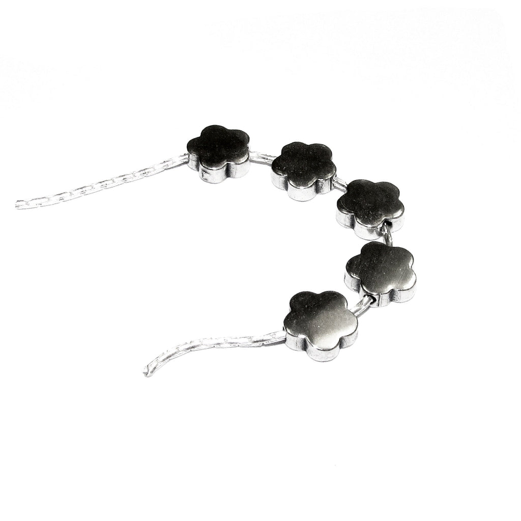925 Sterling silver flower flat bead size 6.2x2.2 mm, Flower cast bead for bracelet, Jewelry making, silver flower beads - 1 piece