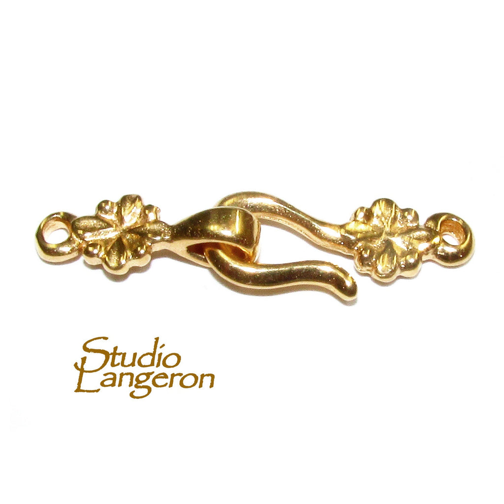 14K Yellow Gold filled Hook Eye Clasps Small, Gold Filled Hook Eye clasp, Clasp findings, 14K Gold Filled clasp, Gold Filled - 1 piece