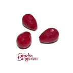 Natural African ruby Teardrop faceted half drilled Beads size 14x10 mm, Natural African ruby Half Drilled Beads, Jewelry making - 1 piece