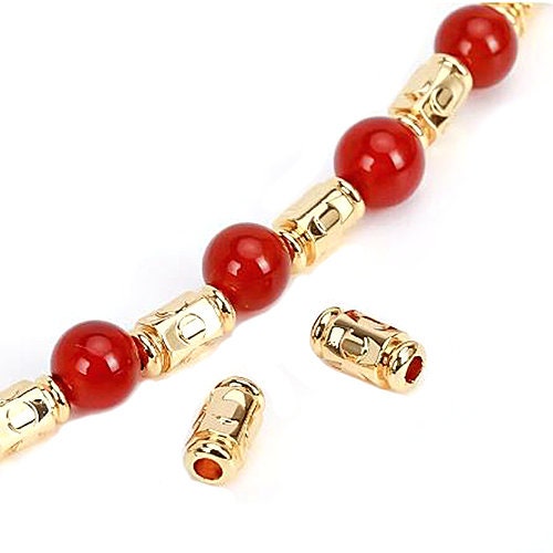 14K yellow gold filled oval Tube Spacer Beads size 4x8mm, Oval Beads, Gold filled beads, Jewelry making, Tube Spacer Beads - 1 piece