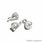 925 Sterling silver delicate filigree Pendant Bails with hook, Bail with hook, sterling silver Bail, Bail finding, Jewelry making - 1 piece
