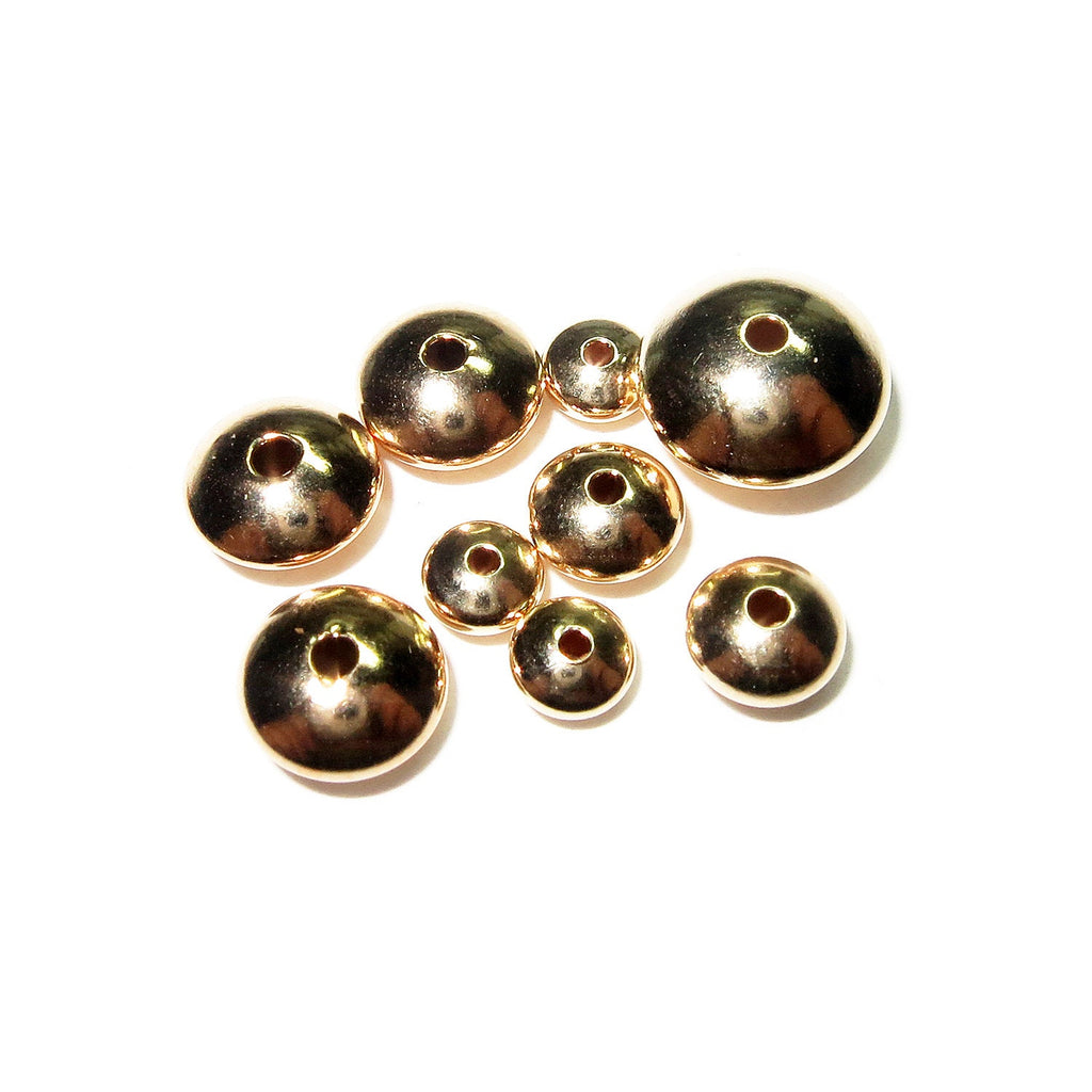 14K gold filled saucer beads size 3.0-17.0 mm, Gold-filled saucer beads, Saucer beads, Jewelry making, Gold filled beads - 1 piece