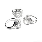 10x10 mm 925 sterling silver blank ring with cushion bezel cup size 5, 6, 7, 8, setting, base ring, jewelry making, bezel cup - 1 piece