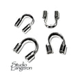 10 pcs 925 sterling silver Cable Wire Protectors size 1.2, 1.5 mm