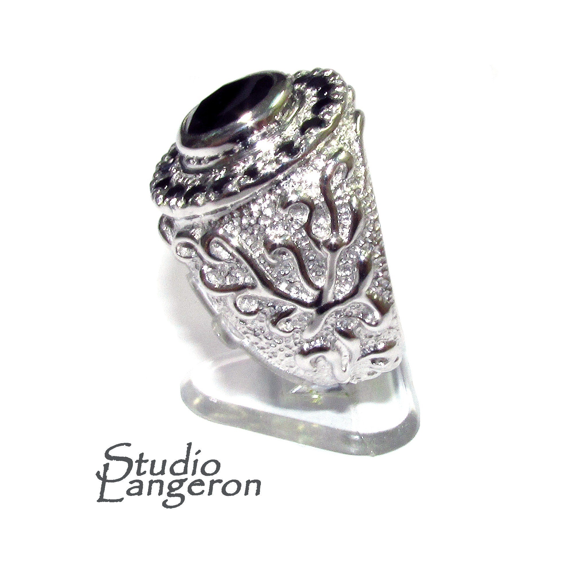 Black onyx man ring 925 sterling silver size 9 1/2, Handmade ring, single copy, sterling silver, natural onyx, man ring, black gemstone