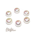 8 mm white pearls half-drilled Cabochon, Natural Pearl, white pearls Gemstone, Round pearl, Jewelry making, ring, earrings - 1 piece