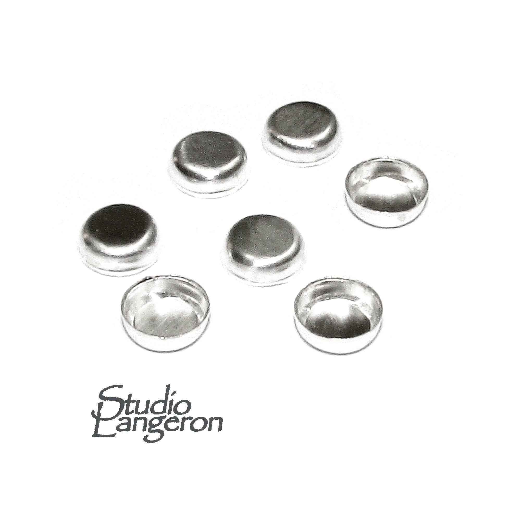 10 pcs 4.0 mm size  Sterling Silver Round Bezel Cups , Bezel cup, Silver bezel cup, Jewelry making, Setting, Bezel cup, Sterling silver