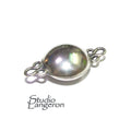 925 Sterling Silver Large Button Padlock Magnetic Clasp, Magnetic clasp, Clasps, Jewelry making, Round clasp, Sterling silver - 1 piece