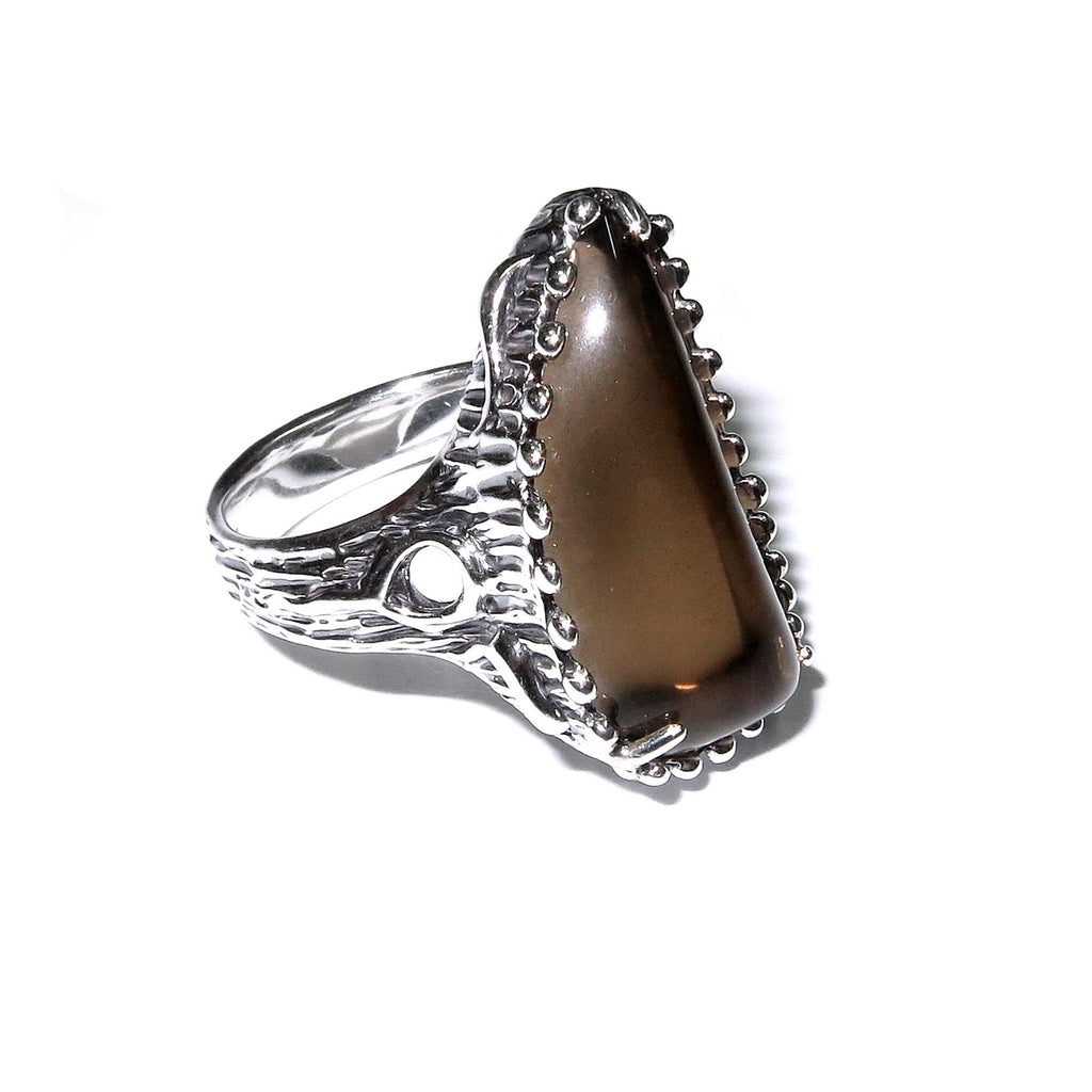 Statement Rauch topaz ring 925 sterling silver size 7 1/2, handmade ring, single copy, unique design, Rauch topaz, silver ring, gemstone