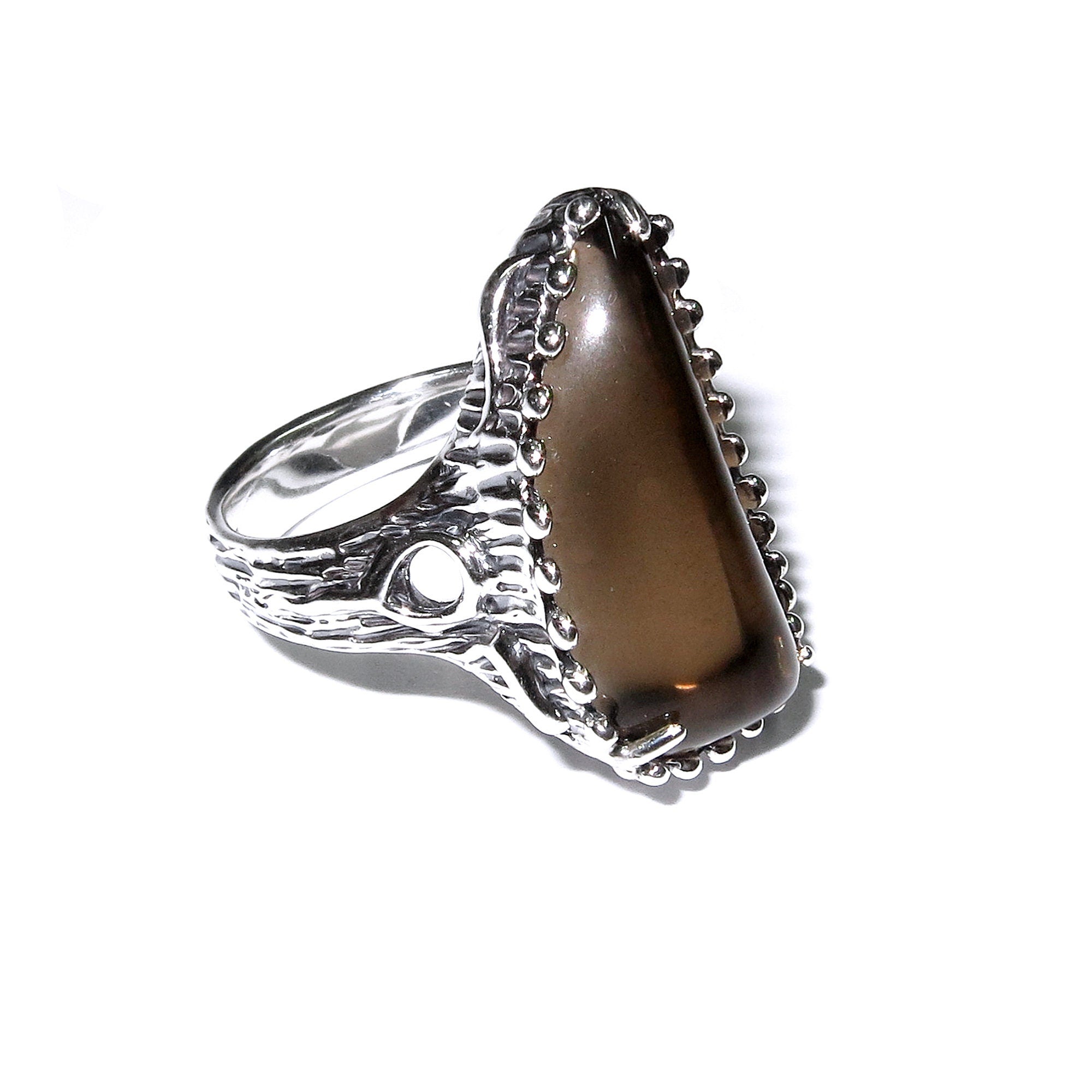 Statement Rauch topaz ring 925 sterling silver size 7 1/2, handmade ring, single copy, unique design, Rauch topaz, silver ring, gemstone
