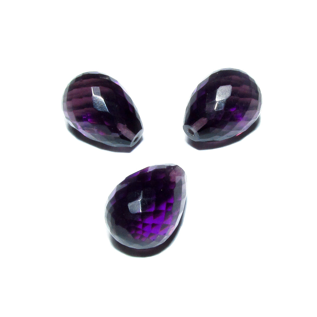 Natural Amethyst Teardrop faceted Beads size 14x10 mm, Amethyst Gemstone, Jewelry making, Natural Gemstone Teardrop beads - 1 piece