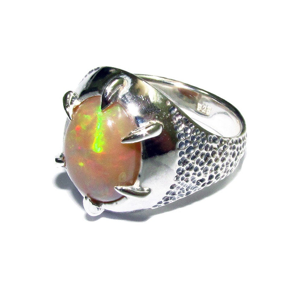 Statement Natural welo opal ring 925 sterling silver size 7, Handmade ring, single copy, sterling silver, Welo opal, silver ring, gemstone
