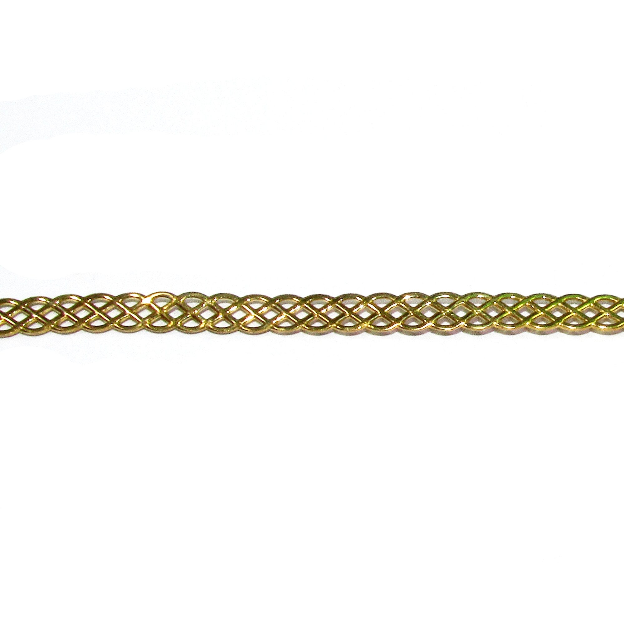 Natural Brass Gallery wire, Brass wire, Gallery pattern, Gallery ribbon, Wire, Jewelry making, Brass findings, Setting - 4 inch (10 cm)