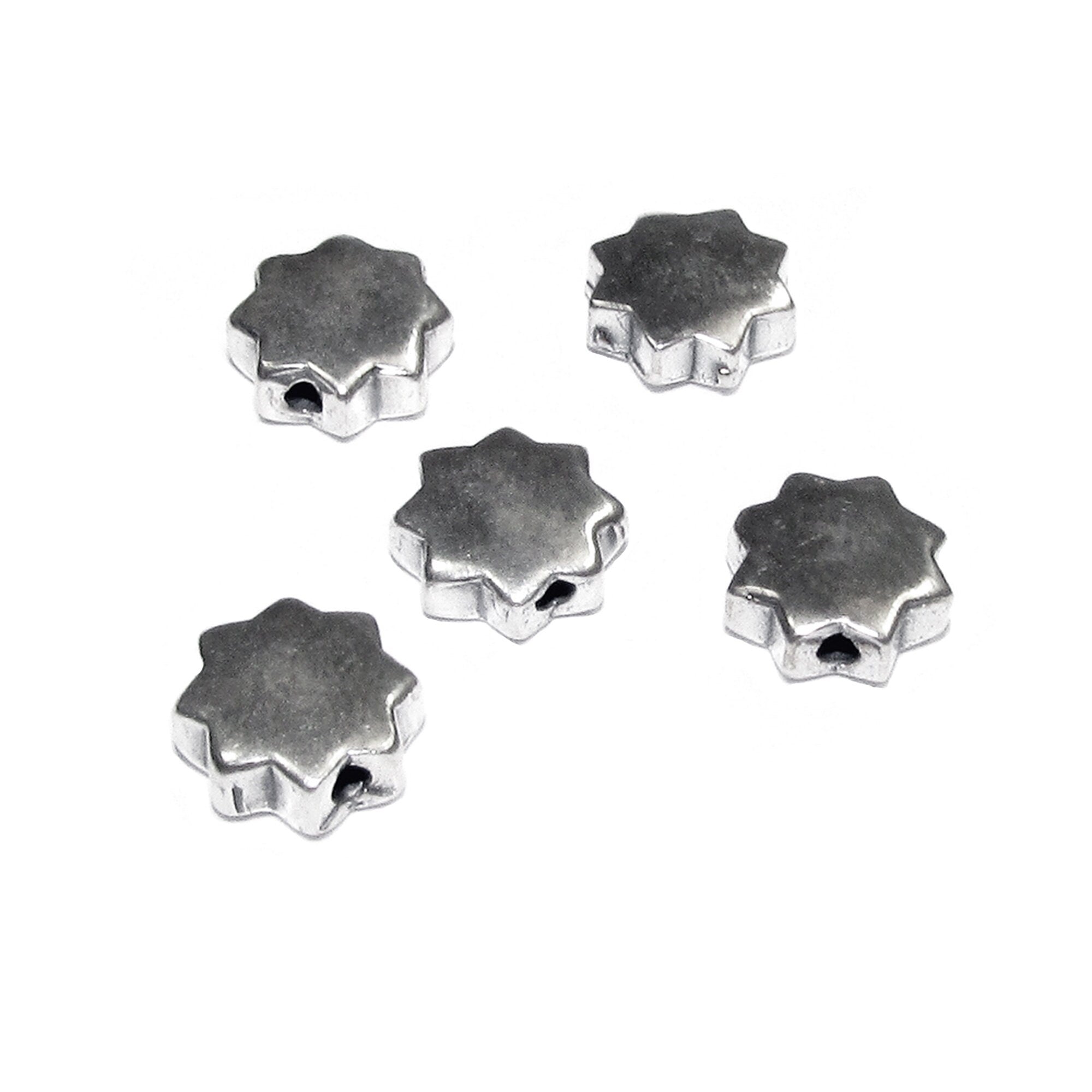 925 Sterling silver snowflake flat beads size 6.2x2.5 mm, Flat beads, Jewelry making, Silver beads, Beads for bracelet, Findings - 1 piece