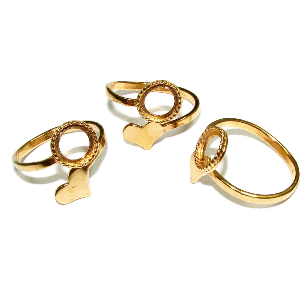 14K Yellow gold filled open blank ring with bezel cup 8 mm, base ring, Gold filled ring, bezel cup, Setting, Jewelry making - 1 piece