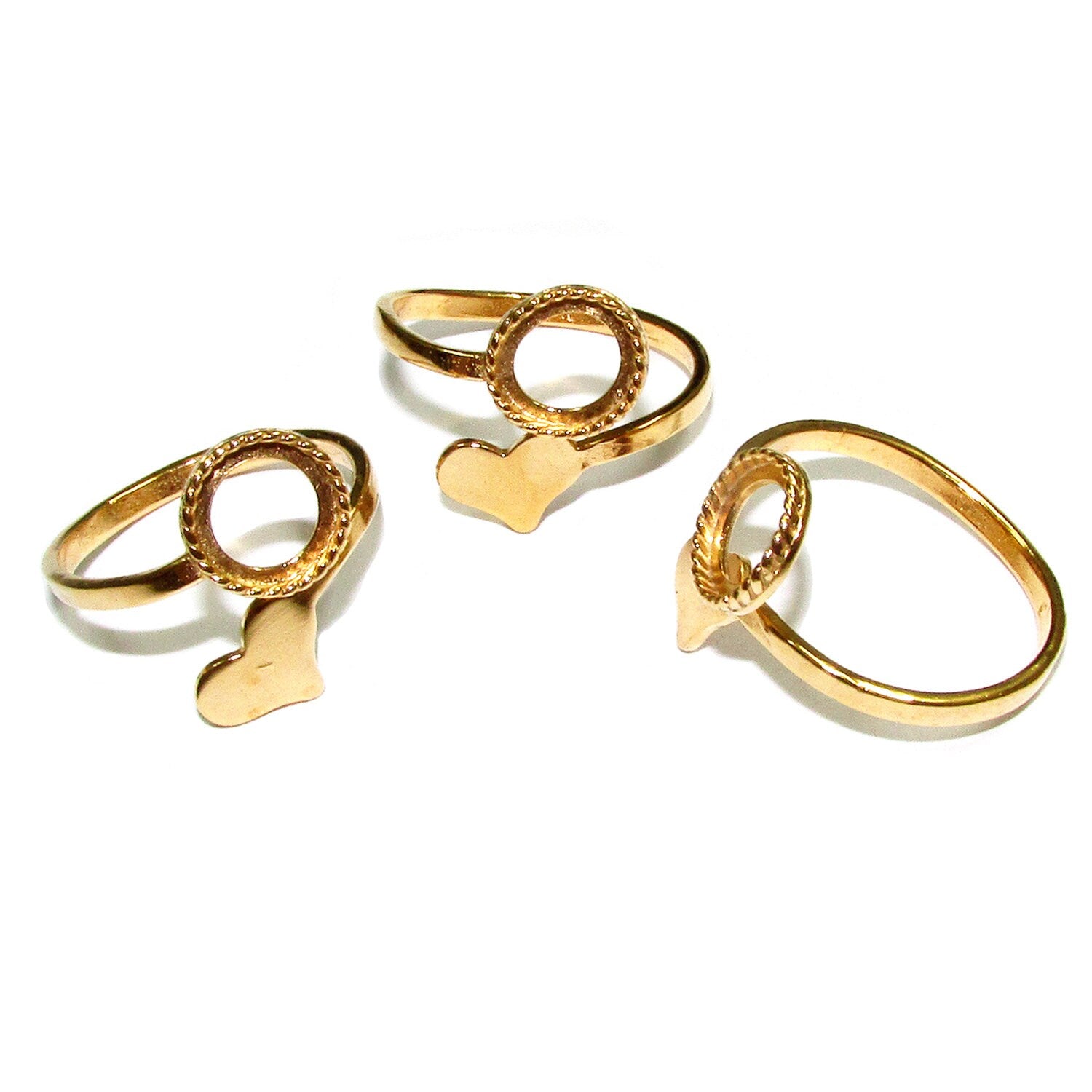 14K Yellow gold filled open blank ring with bezel cup 8 mm, base ring, Gold filled ring, bezel cup, Setting, Jewelry making - 1 piece