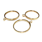 14K Yellow gold filled texture blank ring with loop size 4, 5, 6, 7, 8, base ring, Gold filled, ring with loop, Jewelry making - 1 piece