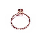 14K Rose gold filled twisted blank ring with bezel cup 6x8mm size 4 - 11, Base ring, Bezel cup, Jewelry making, Rose gold filled - 1 piece