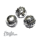 925 sterling silver handmade beads BB68, silver beads, Jewelry making, handmade beads, decorative bead, Original bead, Large beads - 1 piece