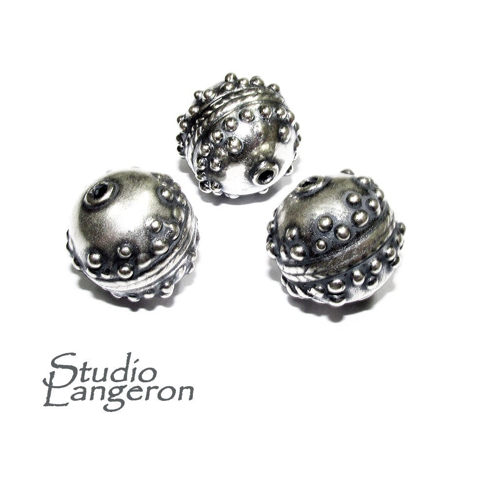925 sterling silver handmade beads BB68, silver beads, Jewelry making, handmade beads, decorative bead, Original bead, Large beads - 1 piece