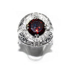 Statement Garnet ring 925 sterling silver size 9, Handmade ring, single copy, sterling silver, Garnet ring,  silver ring, red gemstone