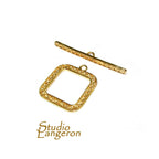 14K Yellow Gold filled square Toggle Clasp size 19.5x19.5 mm, Gold Filled Toggle clasp, Jewelry making, Gold Filled, Clasp toggle - 1 piece