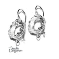 12 mm 925 sterling silver blank earrings with bezel cup and closed ring, Jewelry making, Setting, bezel cup, base earring - 1 pair (2 piece)