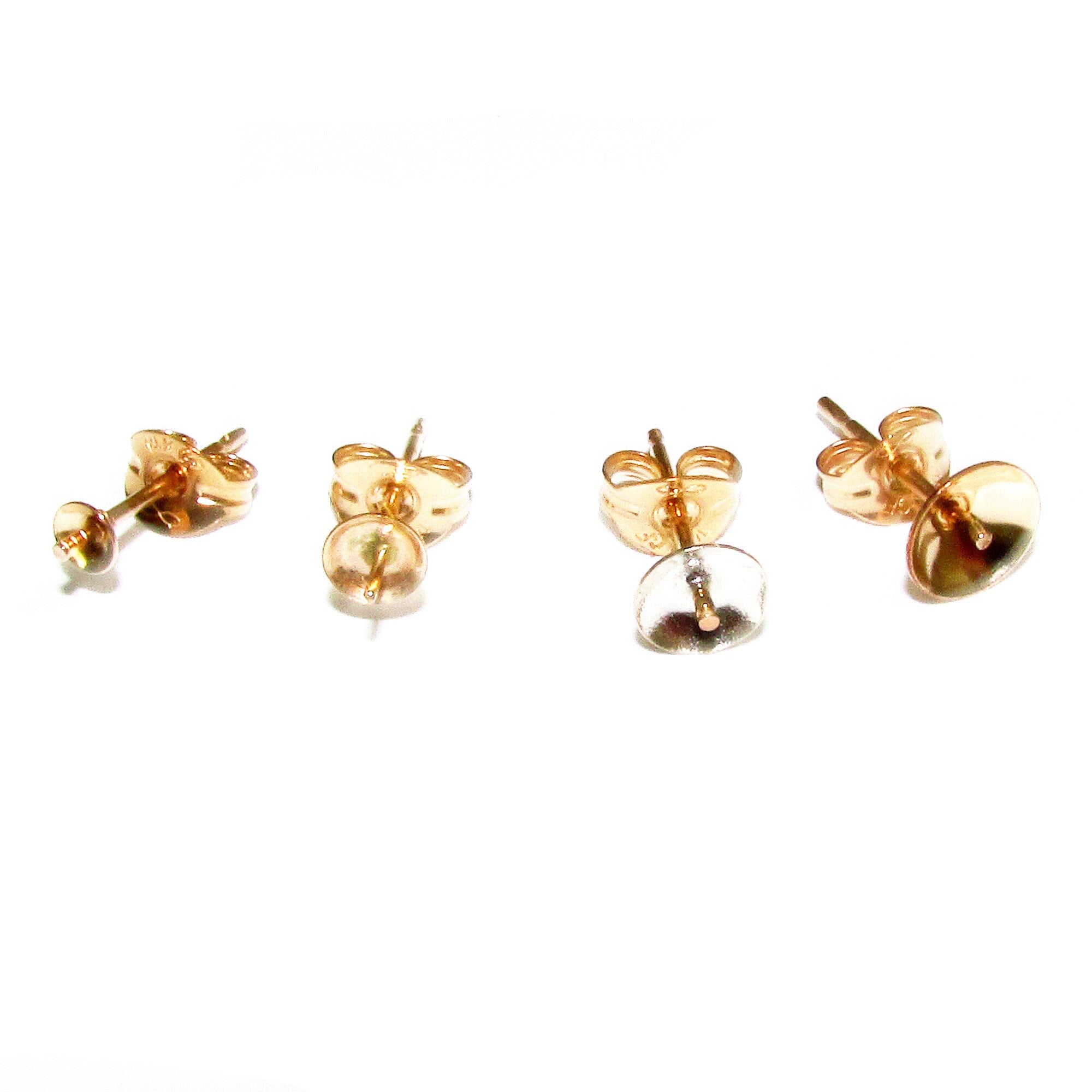 14K Gold Filled Pearl Post Earring Mountings size 3, 4, 5, 6, 7 mm, Jewelry making, Setting, Blank earrings, Gold filled - 1 pair (2 pieces)