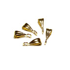 14K Solid gold grooved bail With fixed open ring size 6.3x3.0 mm, Solid gold Bail, Jewelry making, Bail findings, Pendant bail - 1 piece