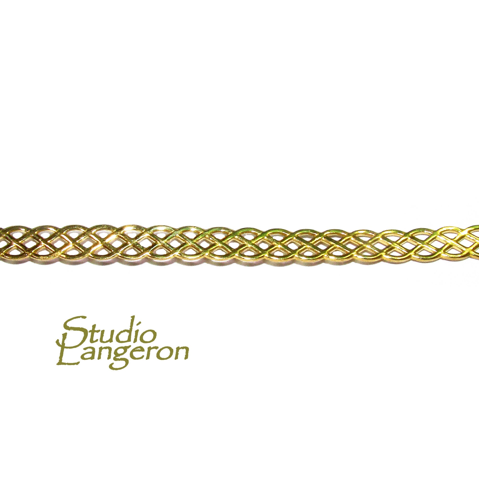 Natural Brass Gallery wire, Brass wire, Gallery pattern, Gallery ribbon, Wire, Jewelry making, Brass findings, Setting - 4 inch (10 cm)