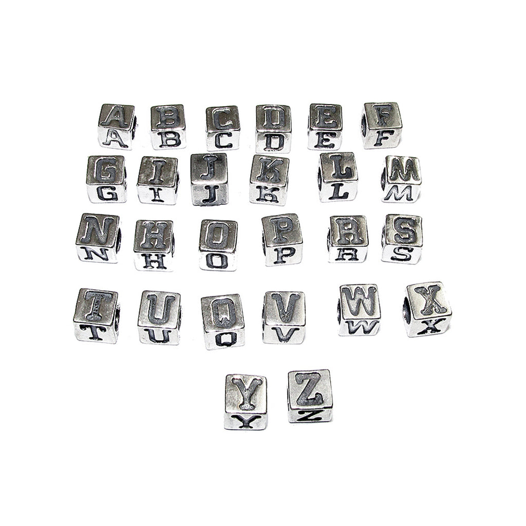 925 sterling silver beads with letter, beads silver, letter necklace beads, bracelet monogram, Jewelry making, Beads letter - 1 piece