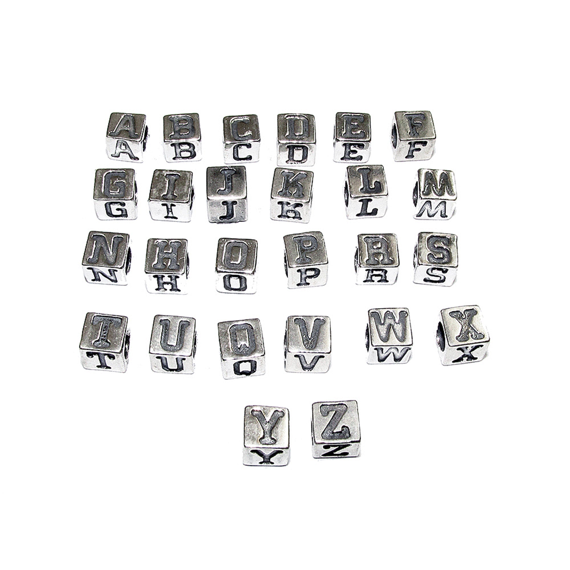 925 sterling silver beads with letter, beads silver, letter necklace beads, bracelet monogram, Jewelry making, Beads letter - 1 piece