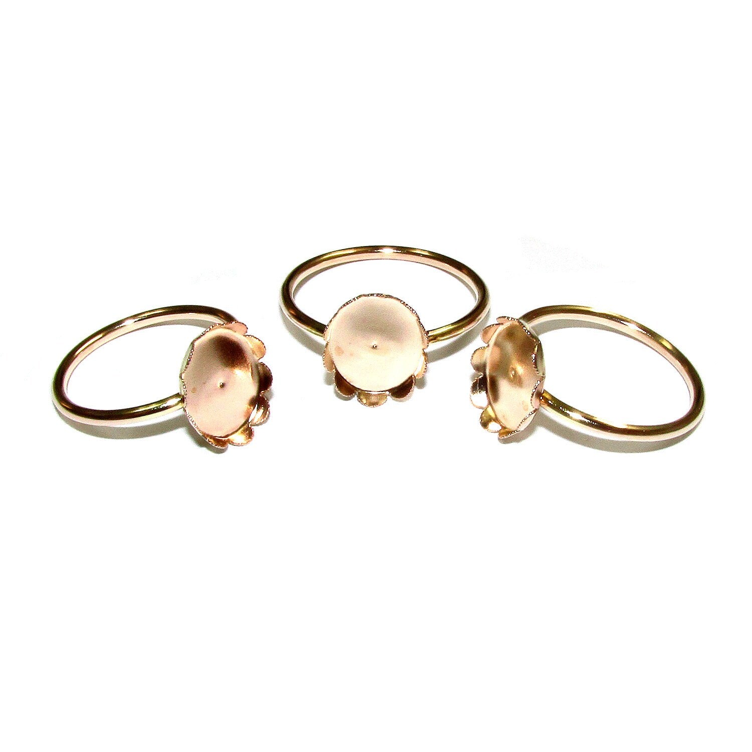 14K Yellow gold filled blank ring with bezel cup 8x10mm size 4 - 11, Base ring, Bezel cup, Jewelry making, Gold filled ring - 1 piece