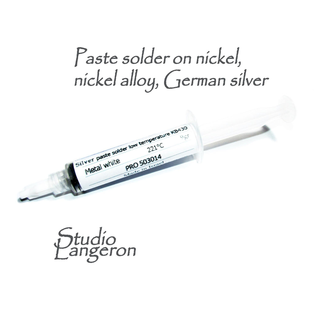 Solder paste for nickel alloy, German silver, white bronze, stainless steel 9 gram, solder silver Low-Temperature, Jewelry making - 1 piece