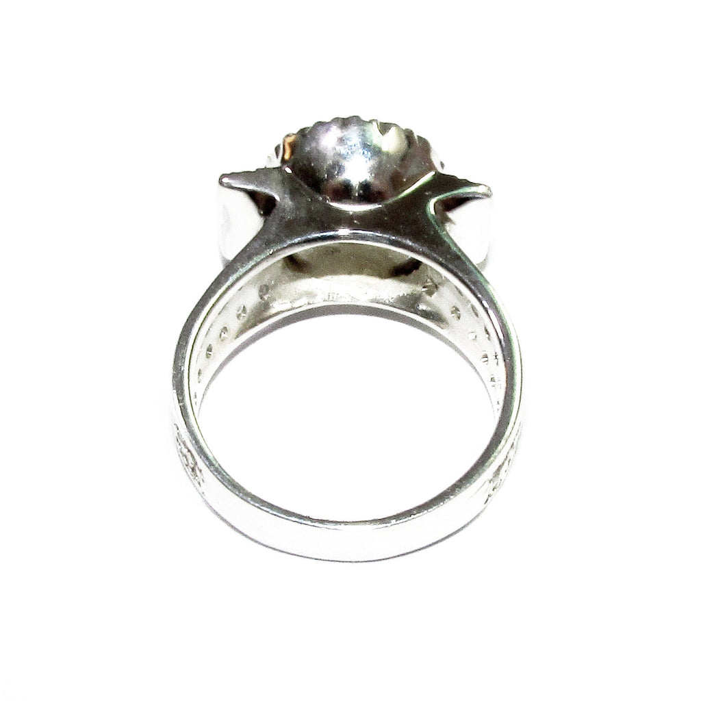 Statement White topaz ring 925 sterling silver size 6 1/2, Handmade ring, single copy, Sterling silver, Natural White topaz, White gemstone