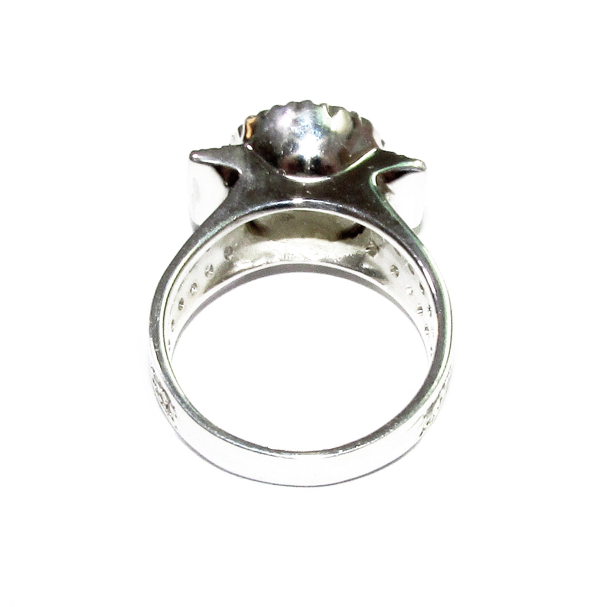 Statement White topaz ring 925 sterling silver size 6 1/2, Handmade ring, single copy, Sterling silver, Natural White topaz, White gemstone