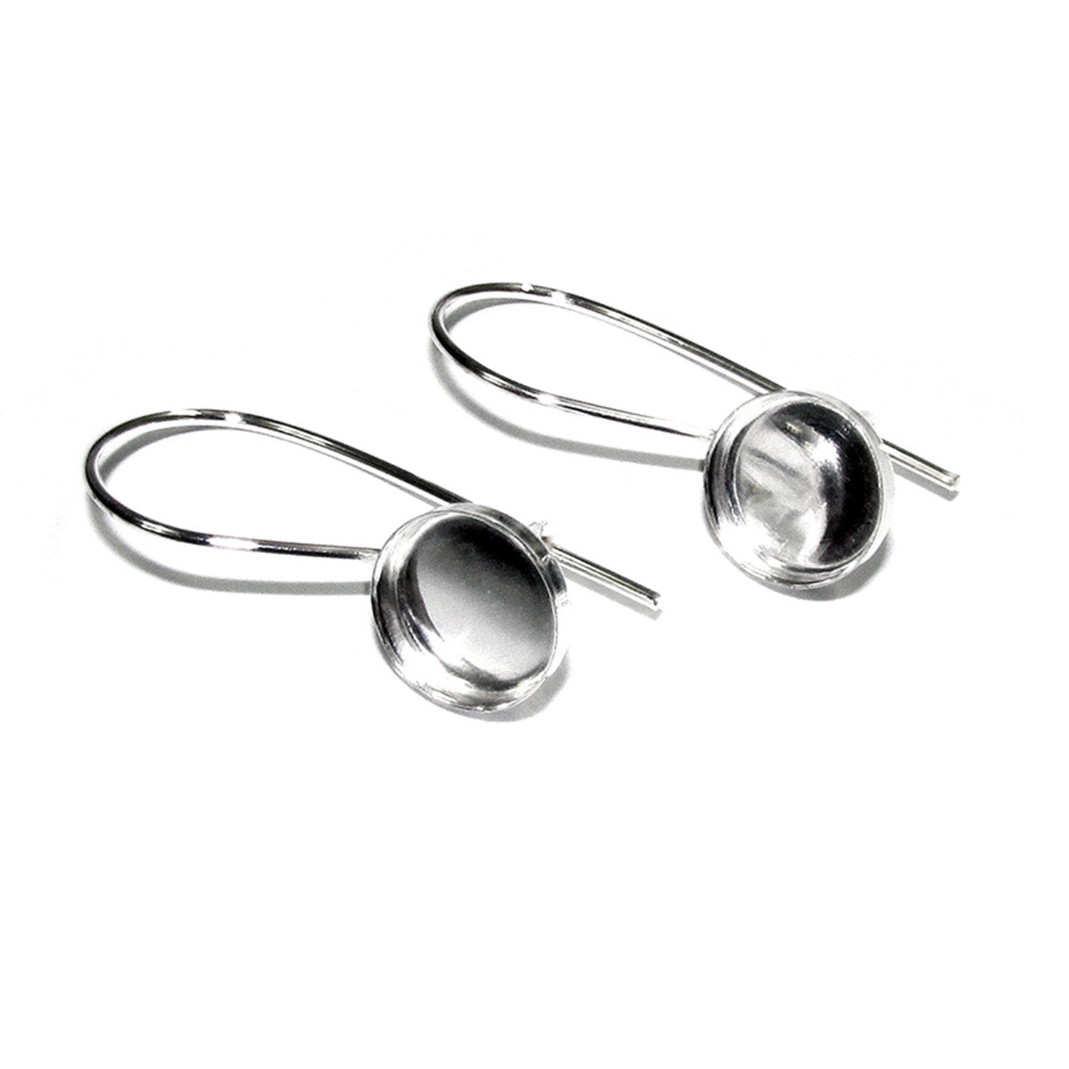 8mm bezel cup 925 sterling silver earrings, blank earrings, bezel cup, base earrings, 925 sterling silver, jewelry making - 1 pair (2 piece)