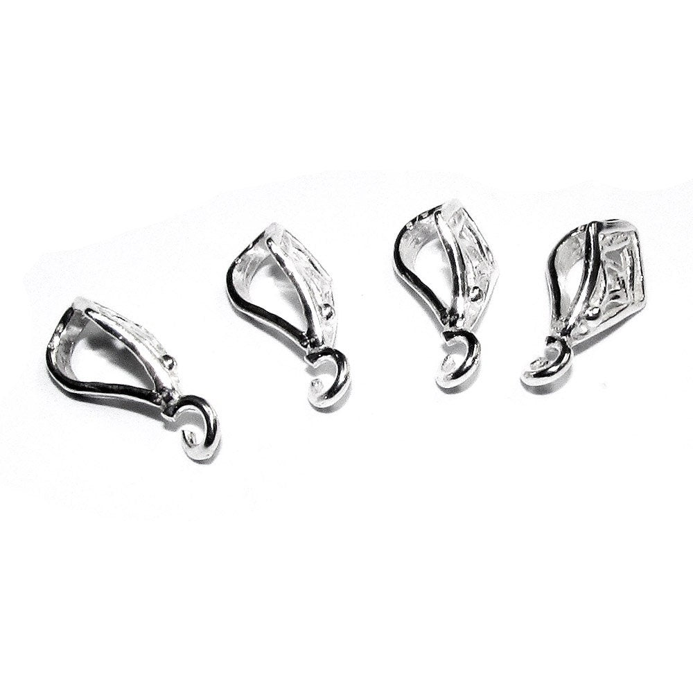 925 Sterling silver decorative Pendant Bails with loop, 925 sterling silver Bail, Jewelry making, Bail finding, bail for pendant - 1 piece