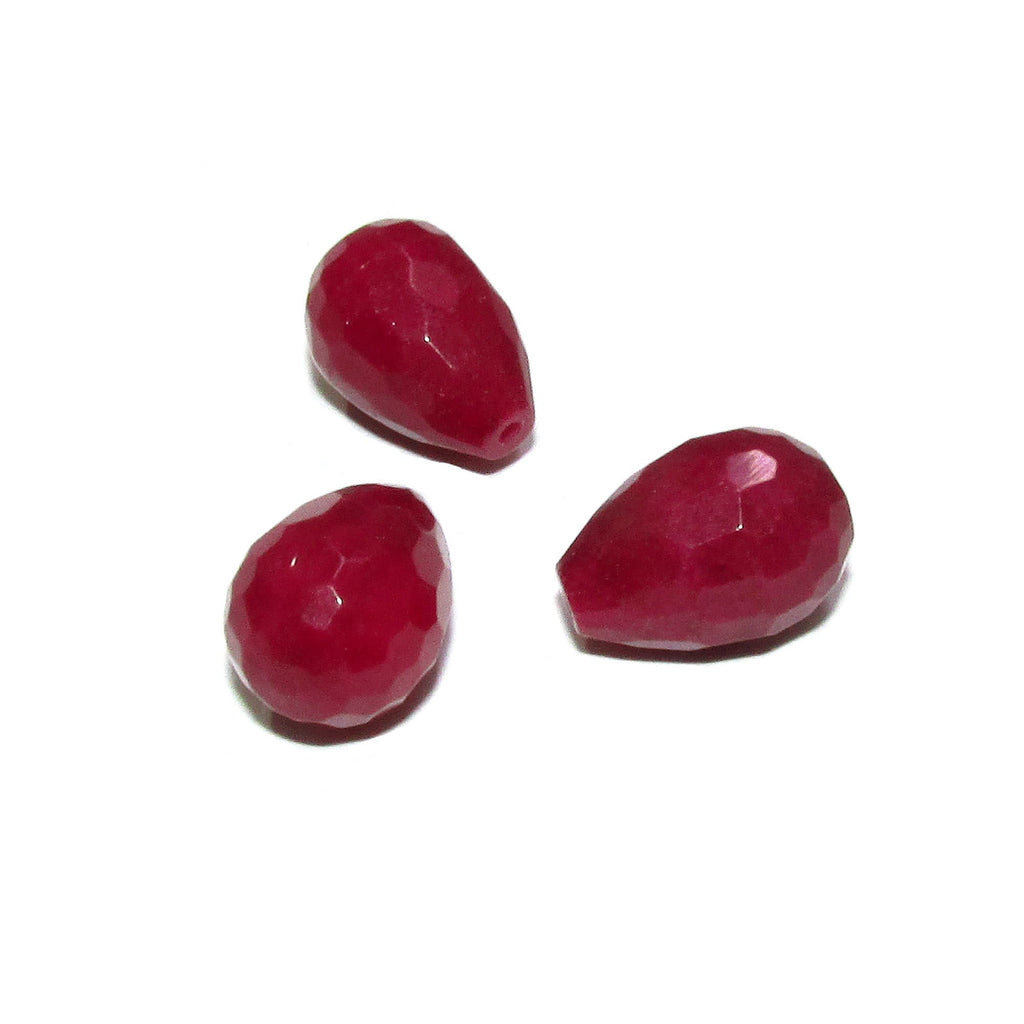 Natural African ruby Teardrop faceted half drilled Beads size 14x10 mm, Natural African ruby Half Drilled Beads, Jewelry making - 1 piece